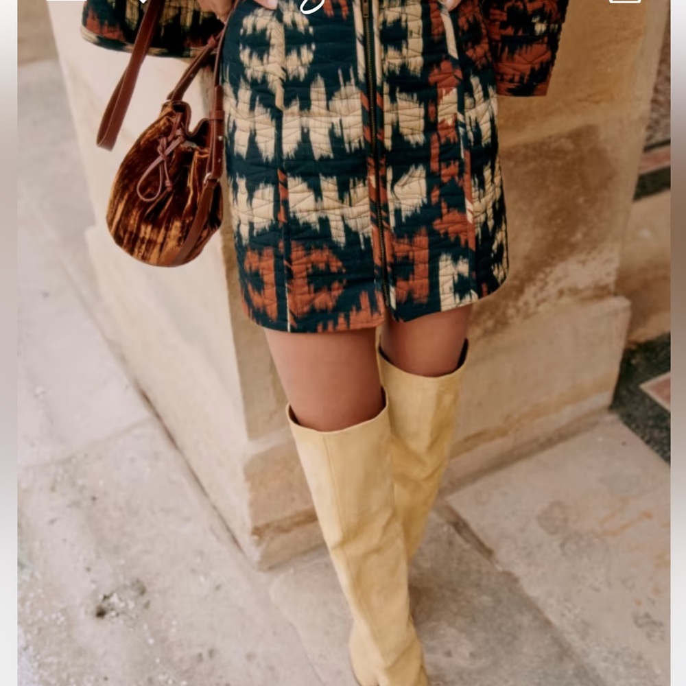 Sezane foxa mini skirt in atik print 34